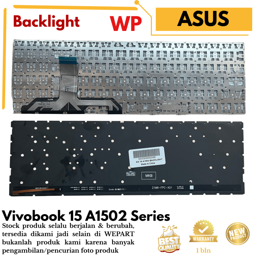 KEYBOARD ASUS VIVOBOOK KEYBORD LAPTOP 15 A1502 X1502 BACKLIGHT