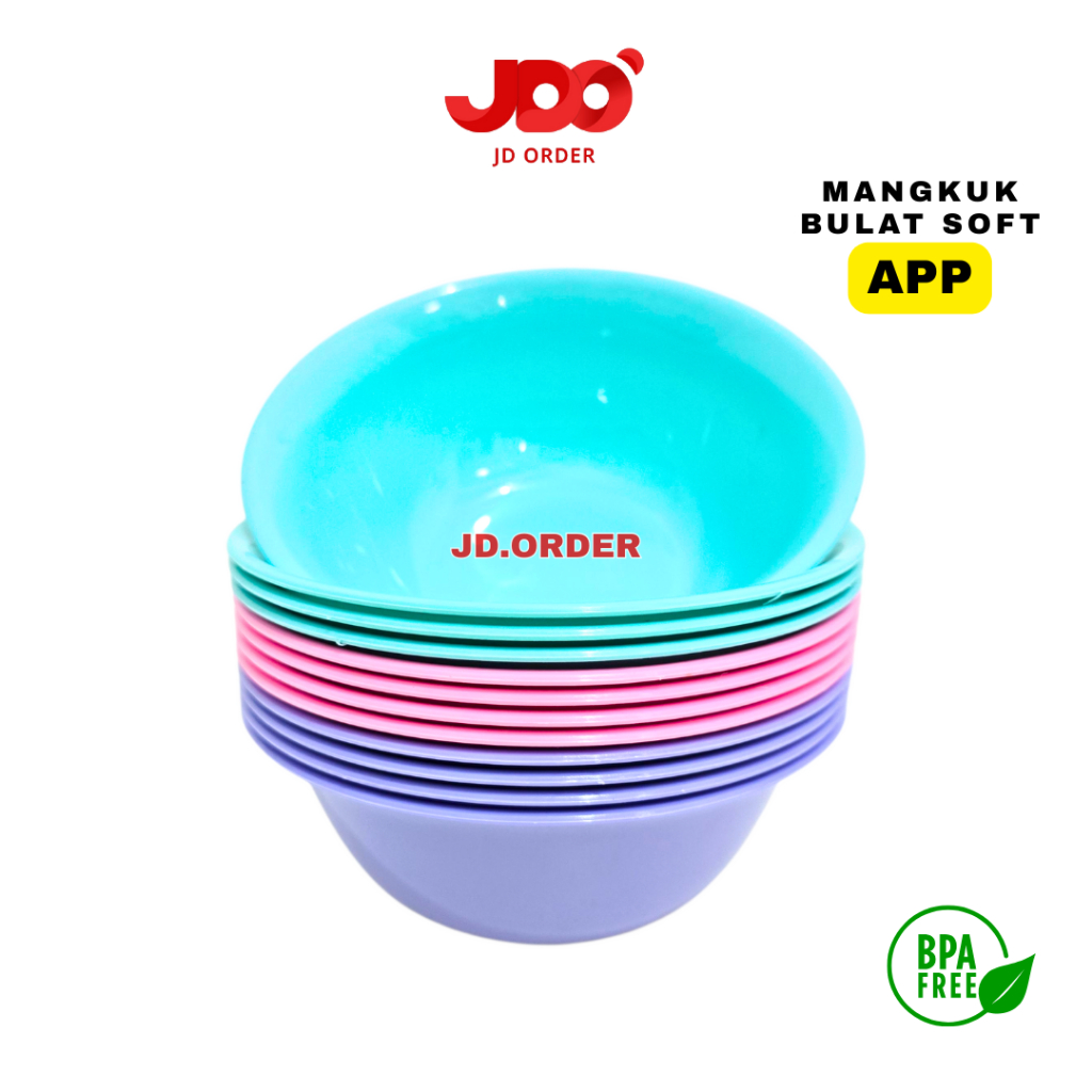 1 Lusin (12Pcs) Mangkok Makan Semi Melamin Kecil Bulat Premium Soft APP Kicthenware