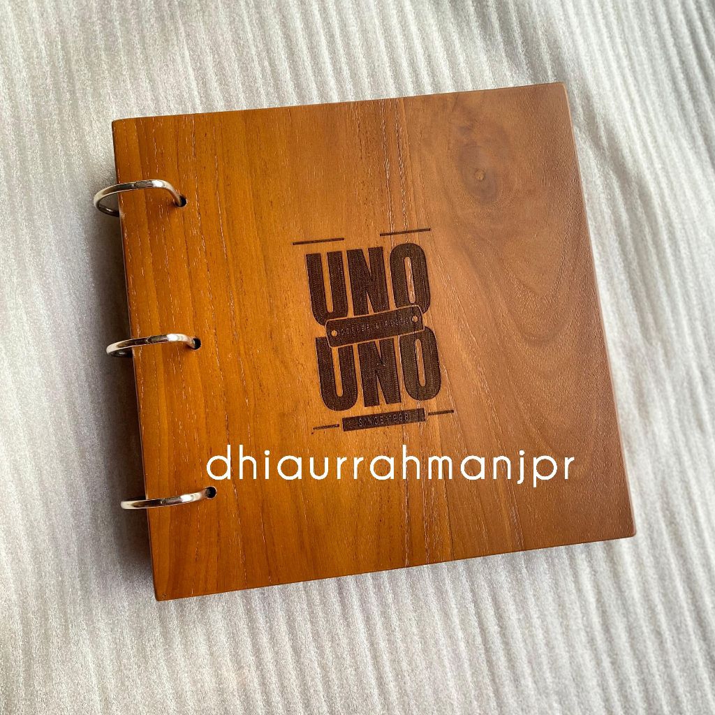 

Menu Board A5 binder buku kayu jati solid double papan