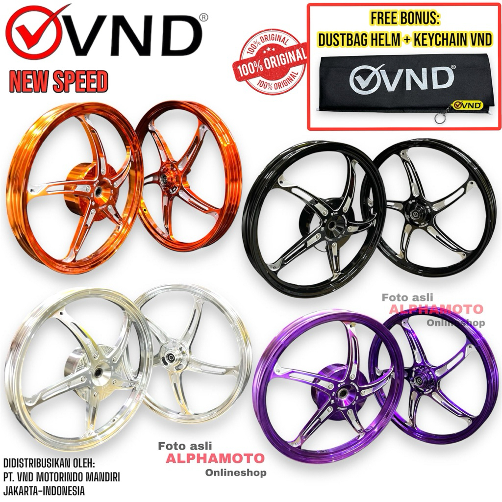 VELG VND NEWSPEED CNC BEAT SCOOPY VARIO SPACY GENIO FI INJEKSI KARBU 110 125 150 DELUX POP ESP TECHN