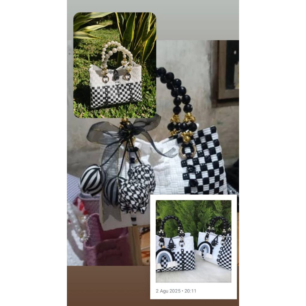 tas kondangan jali premium wanita | khusus untuk warna hitam dan putih | handle khusus mutiara | WAJ