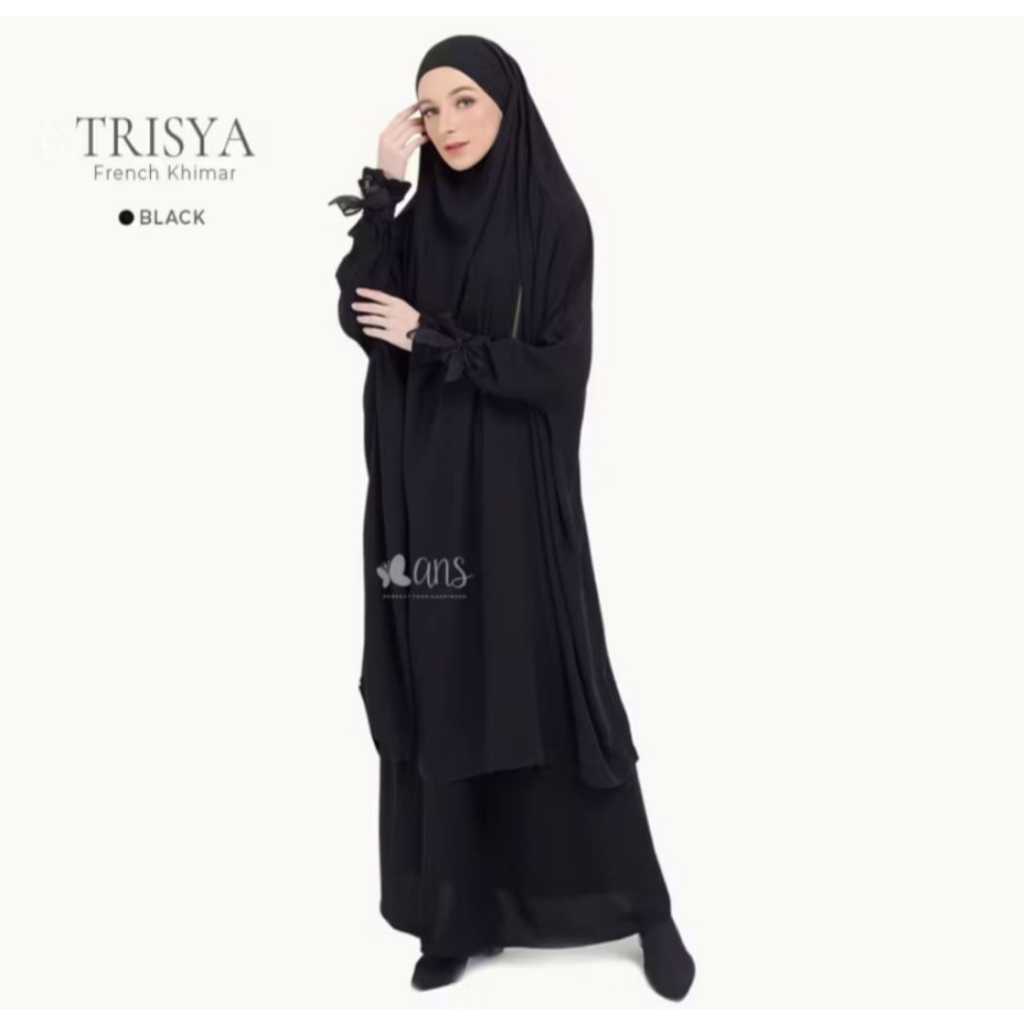 Preloved Trisya French khimar by Ansshine - Black