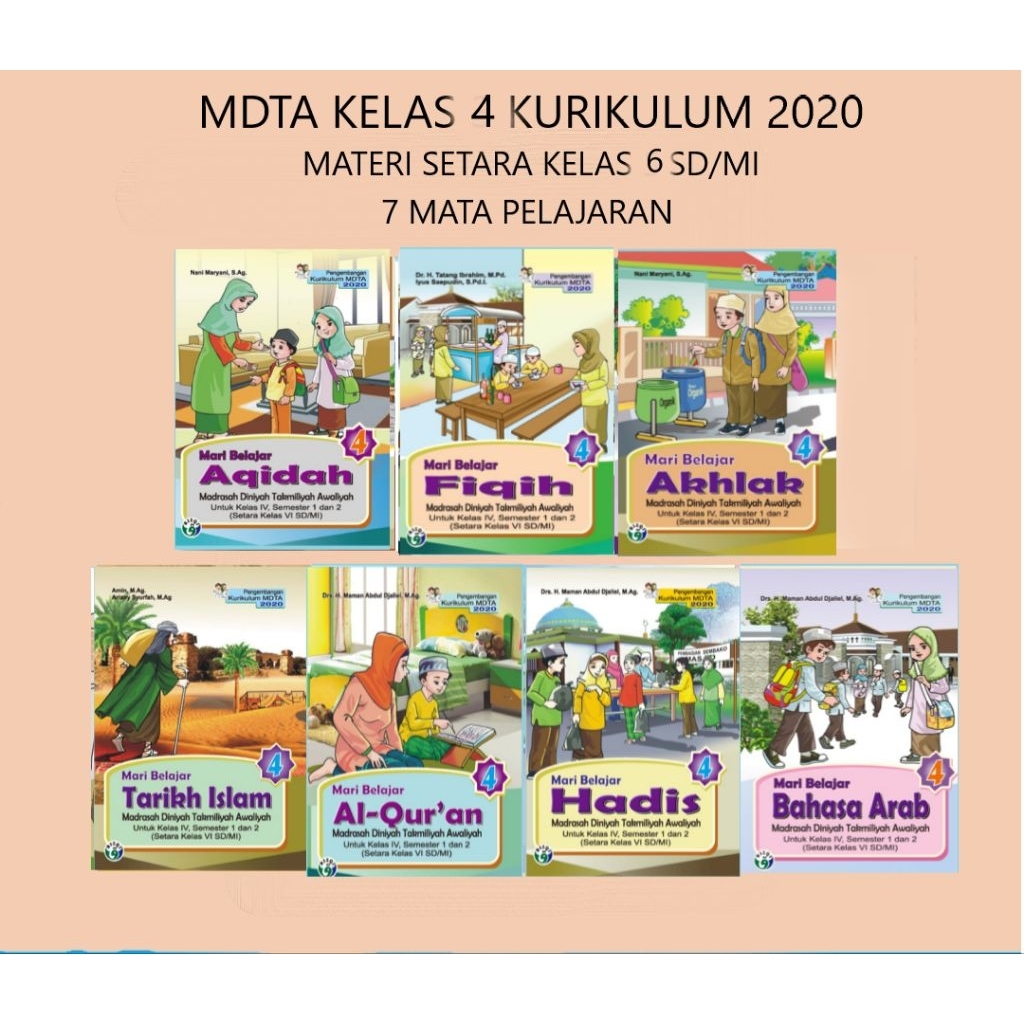 Paket buku MDTA kelas 4 (7 mapel )