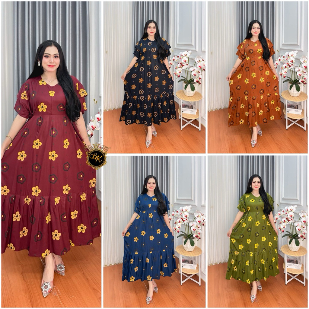 Dress Wanita |Daster Kanaya Jumbo Ld 130 | Dress Big Size Women | Dress Kanaya Jumbo| Daster Jumbo K