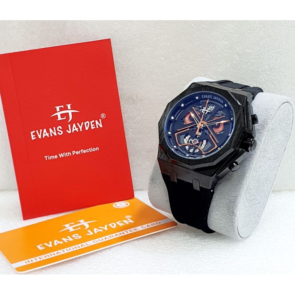 EVANS JAYDEN 9545 D4,1CM JAM TANGAN PRIA ORIGINAL TALI RABBER