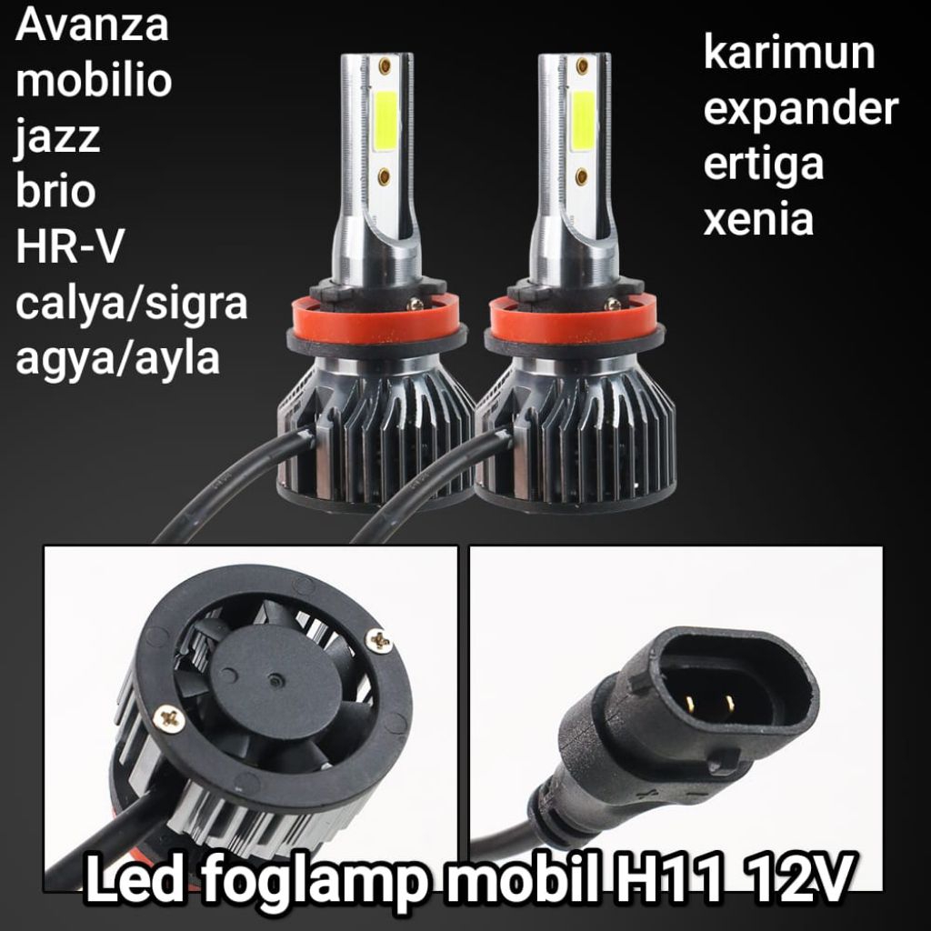 lampu led foglamp mobil H11 12v 2pcs, lampu foglamp avanza,inova,brio, jazz, mobilio, calya, agya dl