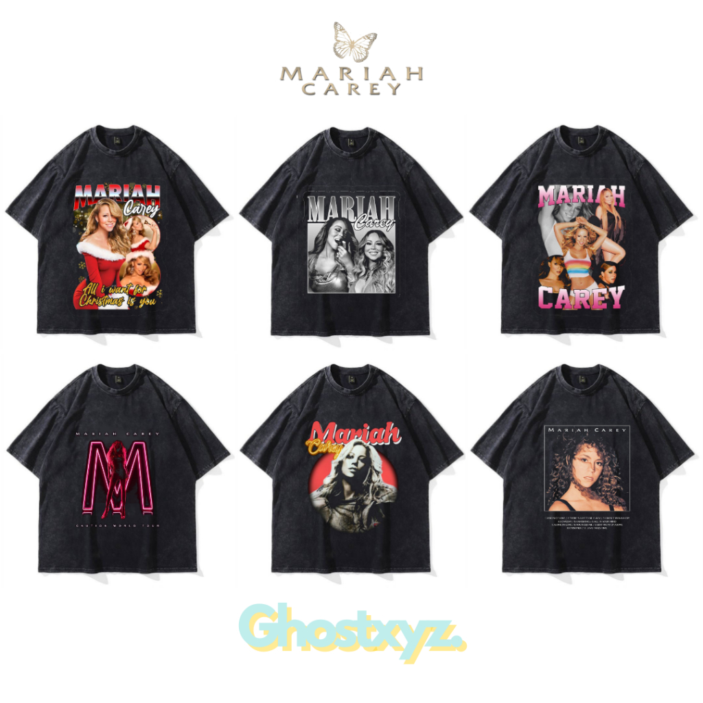 Ghostxyz T-Shirt Mariah Carey Wash Oversize Vintage Tee Baju Kaos