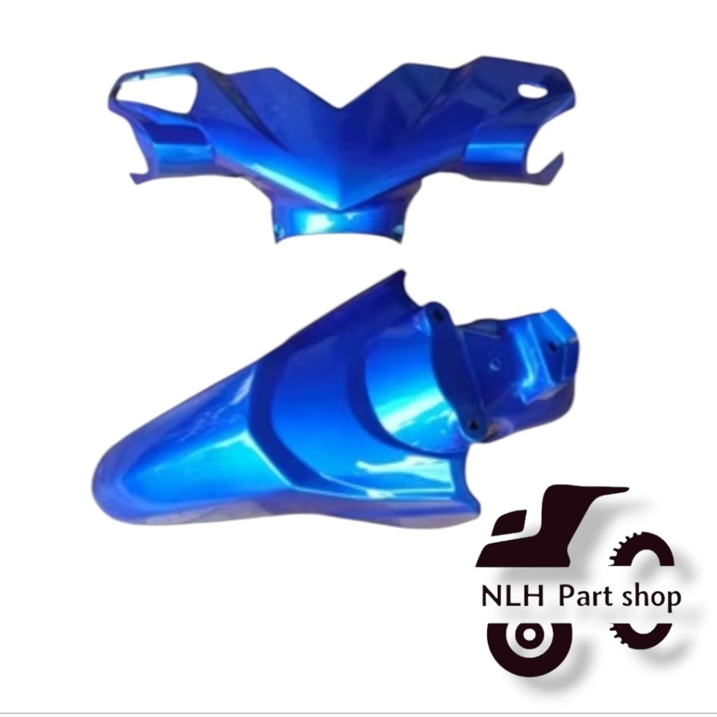 spakbor depan beat karbu dan batok depan beat karbu standar original tahun 2009-2012 warna biru