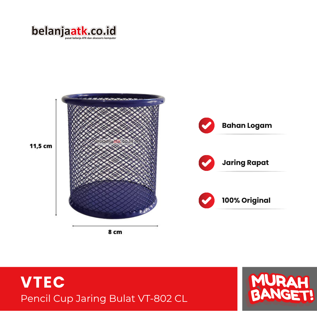 

Pencil Cup Jaring Bulat VT-802 CL / Desk Set