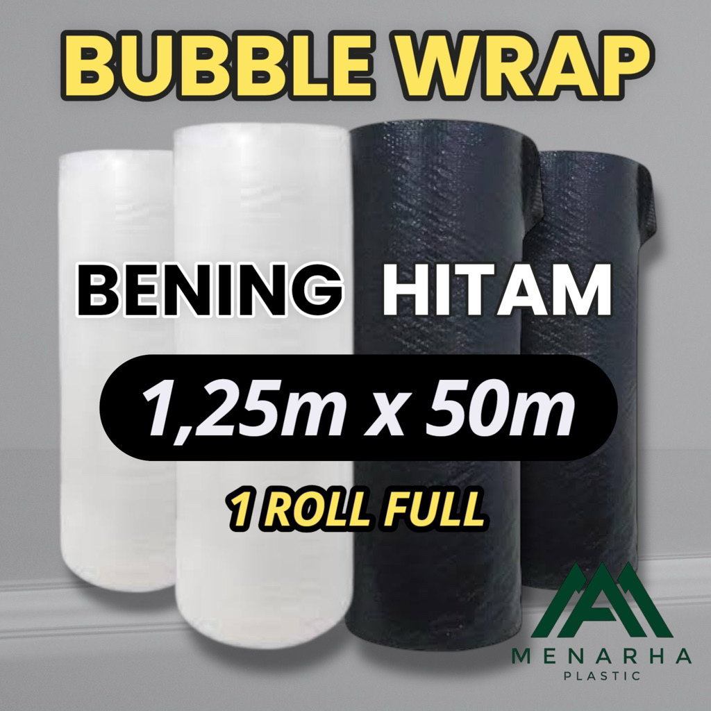 

[INSTANT] BUBBLE WRAP HITAM/ BENING 1 ROLL FULL 50M x 1,25M