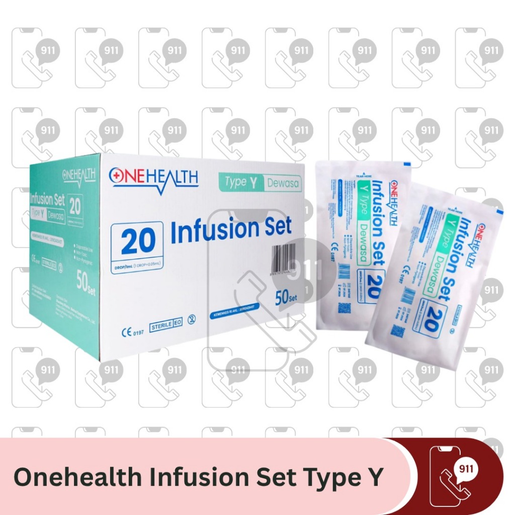 Onehealth Infus Set Y Infusion Lengkap Type Y Jarum Infus Anak Dewasa 1 Box isi 50 Pcs