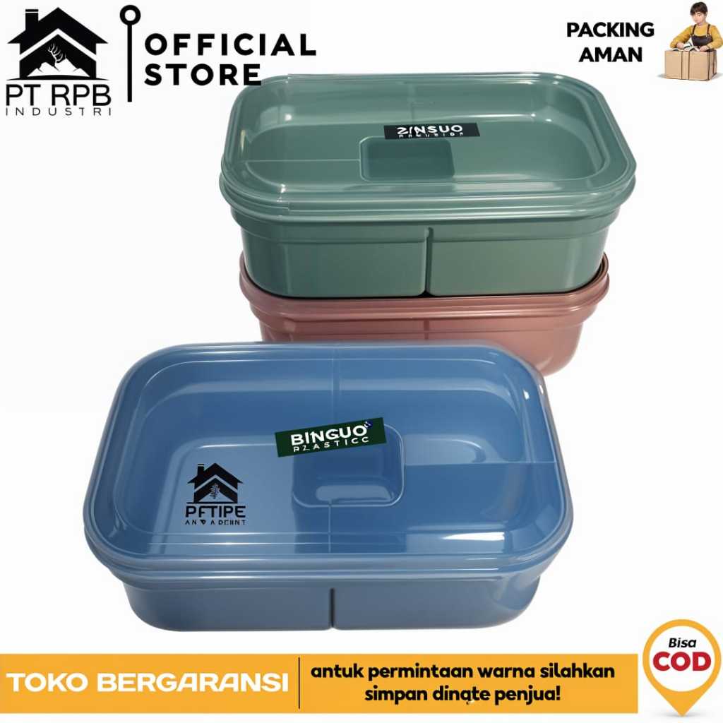 bestpromo hot deals lunch box 4 sekat binguo plastik kotak bekal makanan misting anak bahan plastik