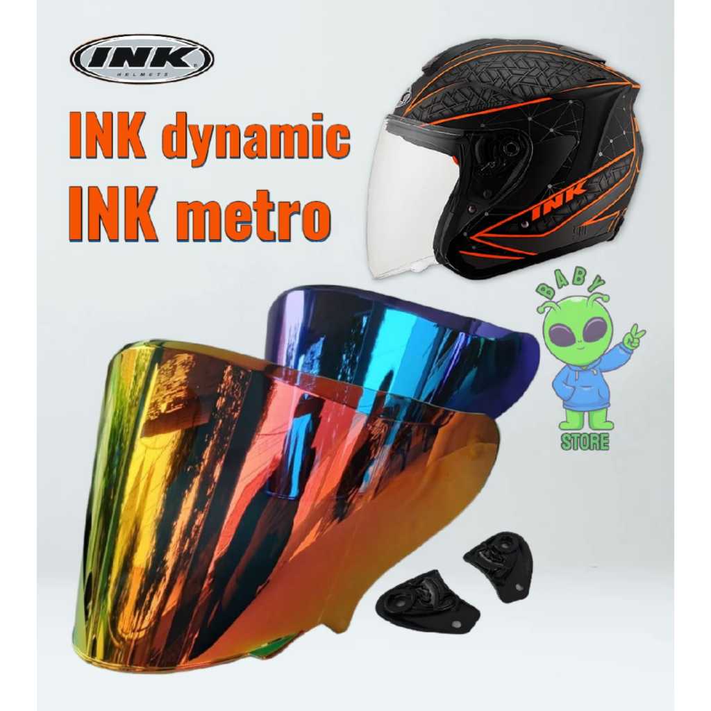 Kaca Helm INK Dynamic, ink dinamik, kaca helm Flat ink metro Venom Clear, Smoke, Iridium By Three Ma