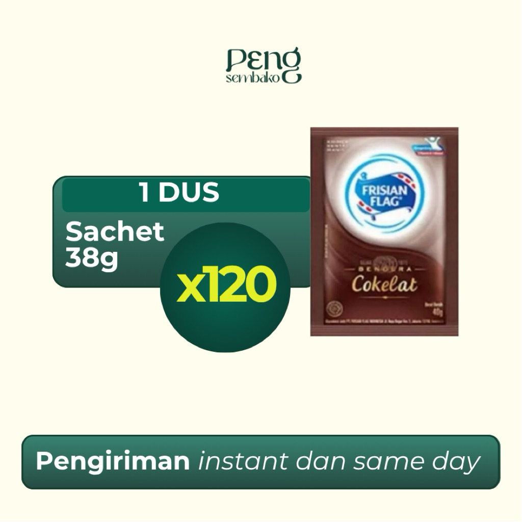 

FRISIAN FLAG [FREE 1 POUCH] Susu Kental Manis Cokelat Sachet (38g x 120pcs)