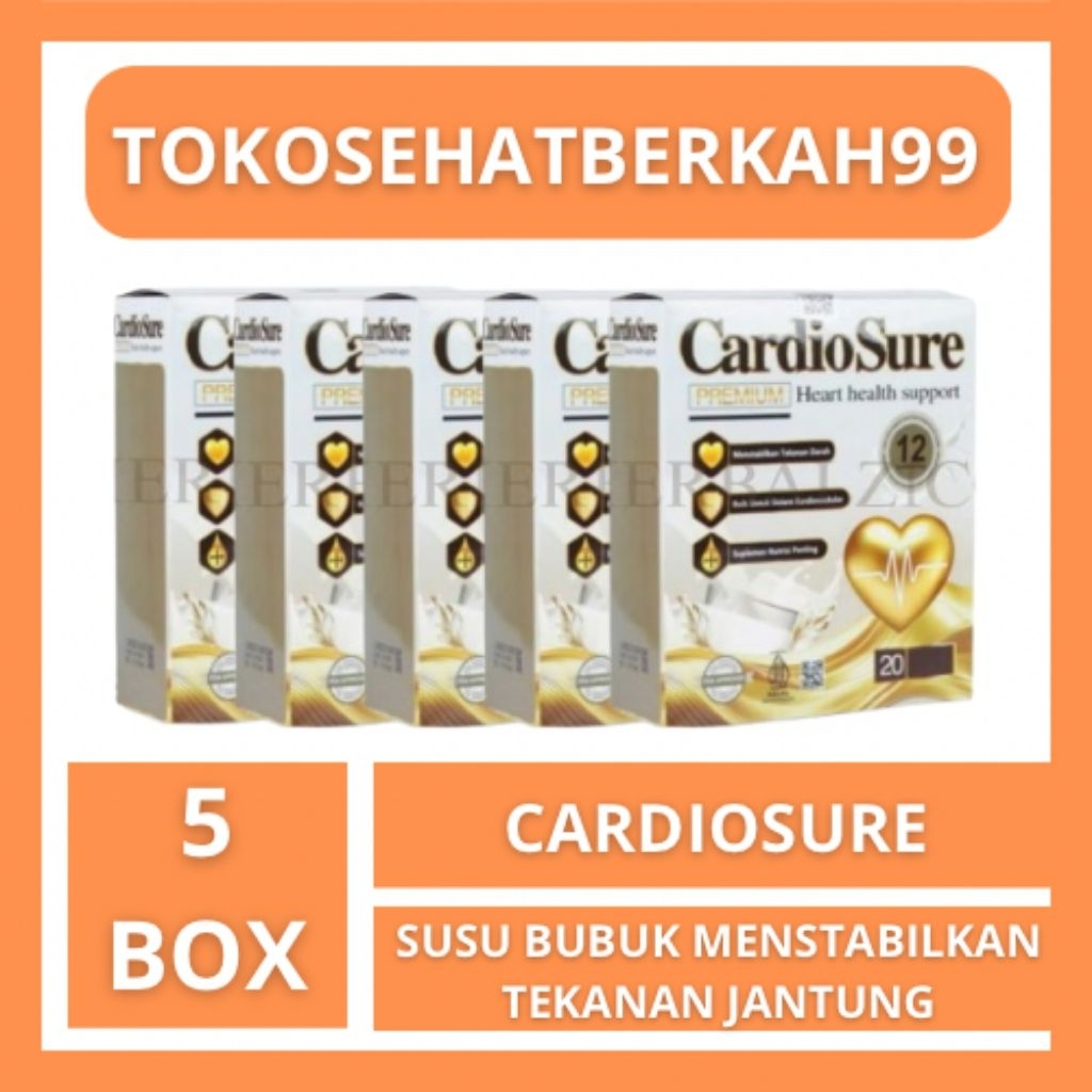 

5 BOX SUSU BUBUK POWDER MILK CARDIOSURE MEMBANTU MENSTABILKAN KOLESTEROL TEKANAN JANTUNG