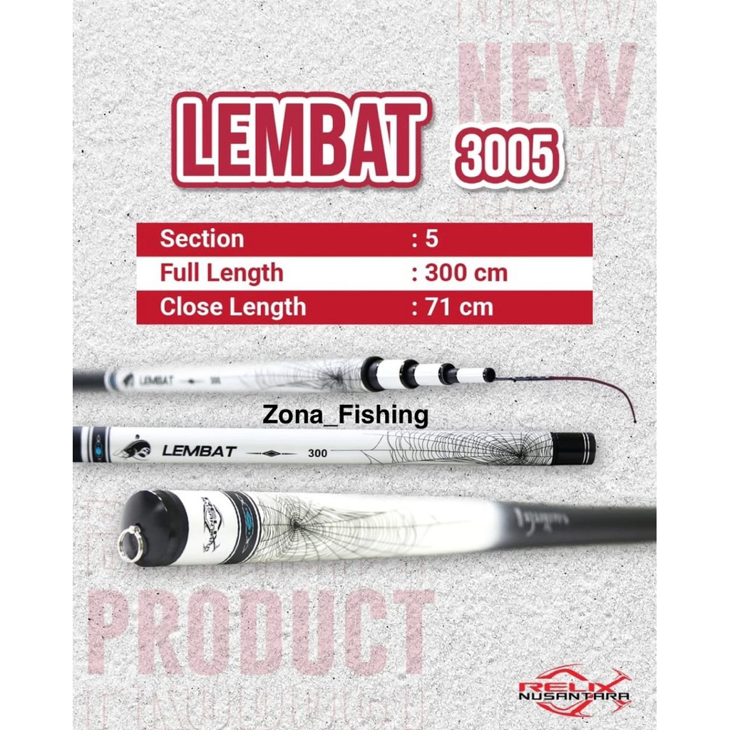 Joran Tegek LEMBAT 3005 Relix Nusantara - Spesial Galatama Lele Action Hard