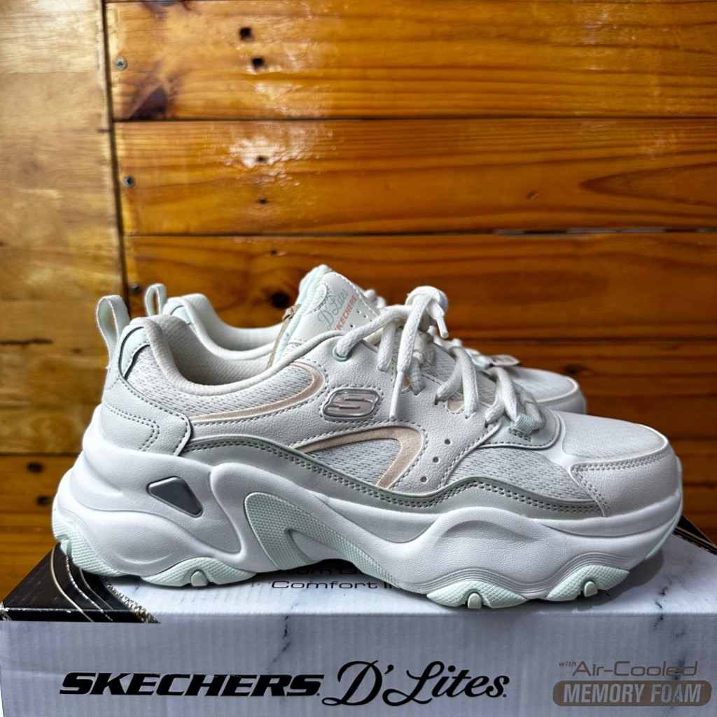 ONLY SIZE 37 BEKAS PAJANGAN SEPATU SKECHERS WANITA SKECHERS DLITES 5.0 TEAM NEUTRAL 150521 NATURAL M