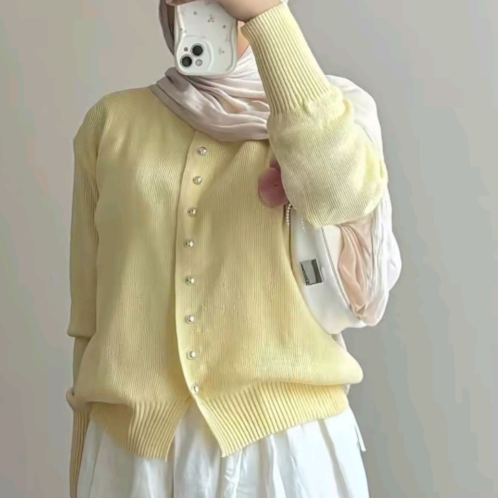 AN Cardigan rajut kancing knitwear wanita Kardigan rajut Atasan wanita