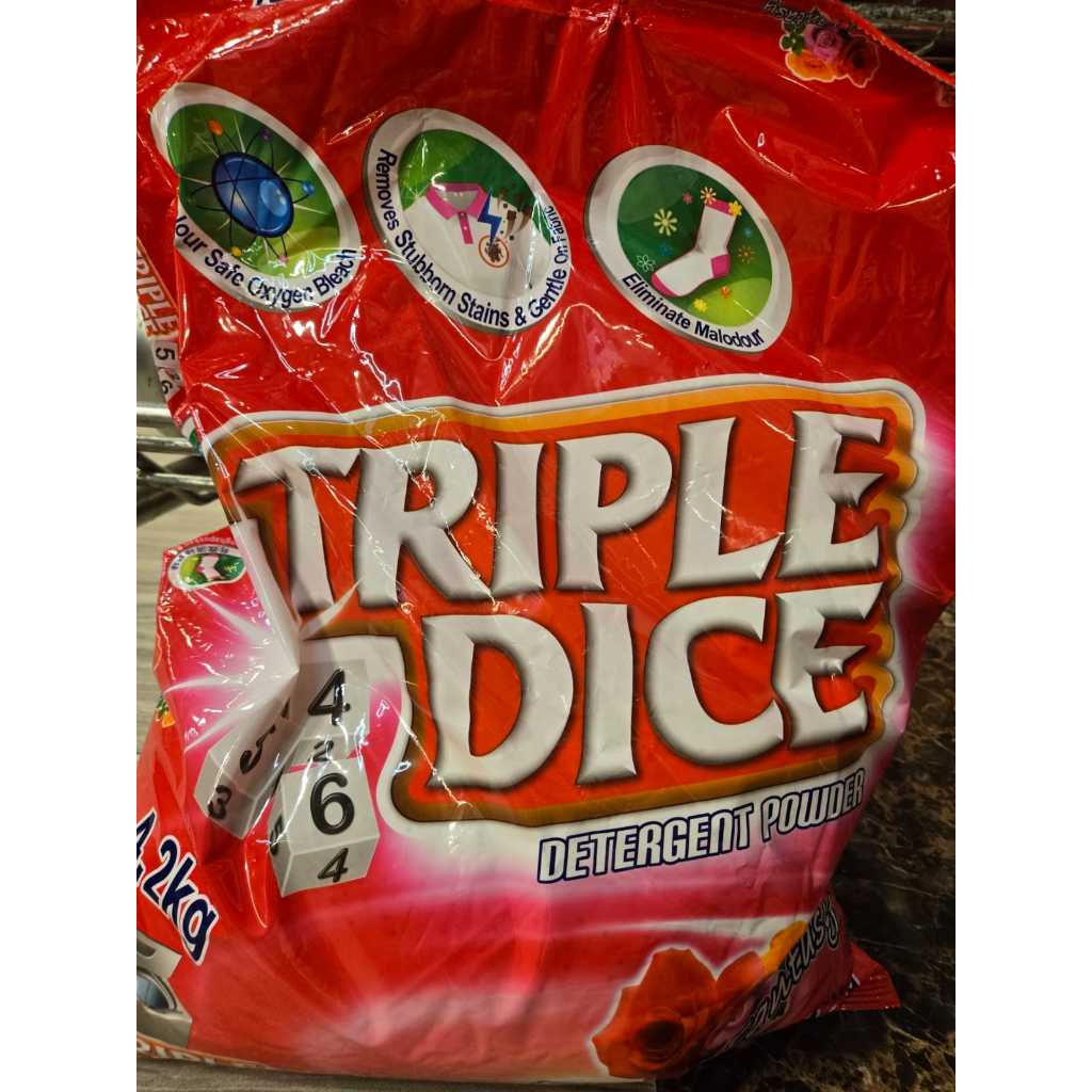 TRIPLE DICE FLORA  4.2 KG / DETERJEN TRIPLE DICE
