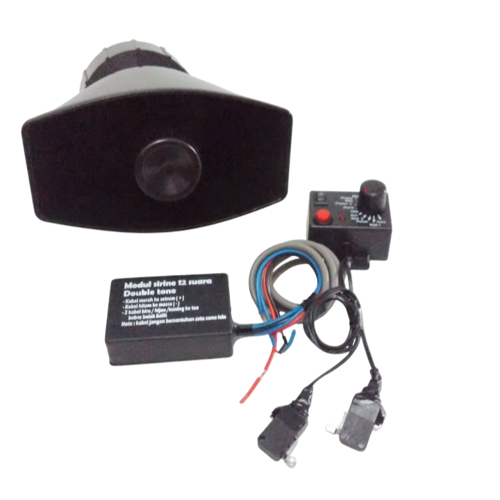 Toa Sirine dan Modul 12 Suara Double Tone || Paket Toa dan Modul Sirine Motor dan Mobil