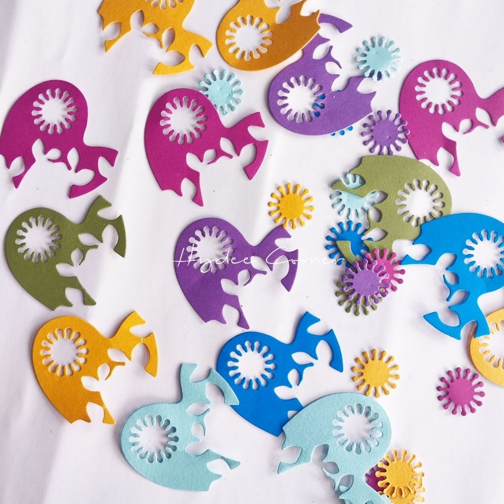 

10 pcs Die cut paper abstrak for journaling scrapbooking hiasan kartu