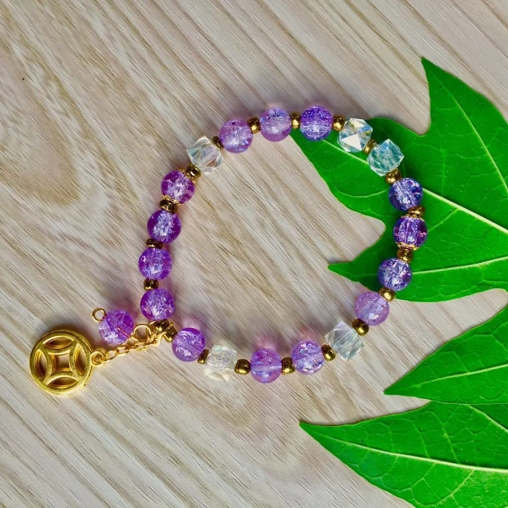 Gelang Aura Ungu Crystal