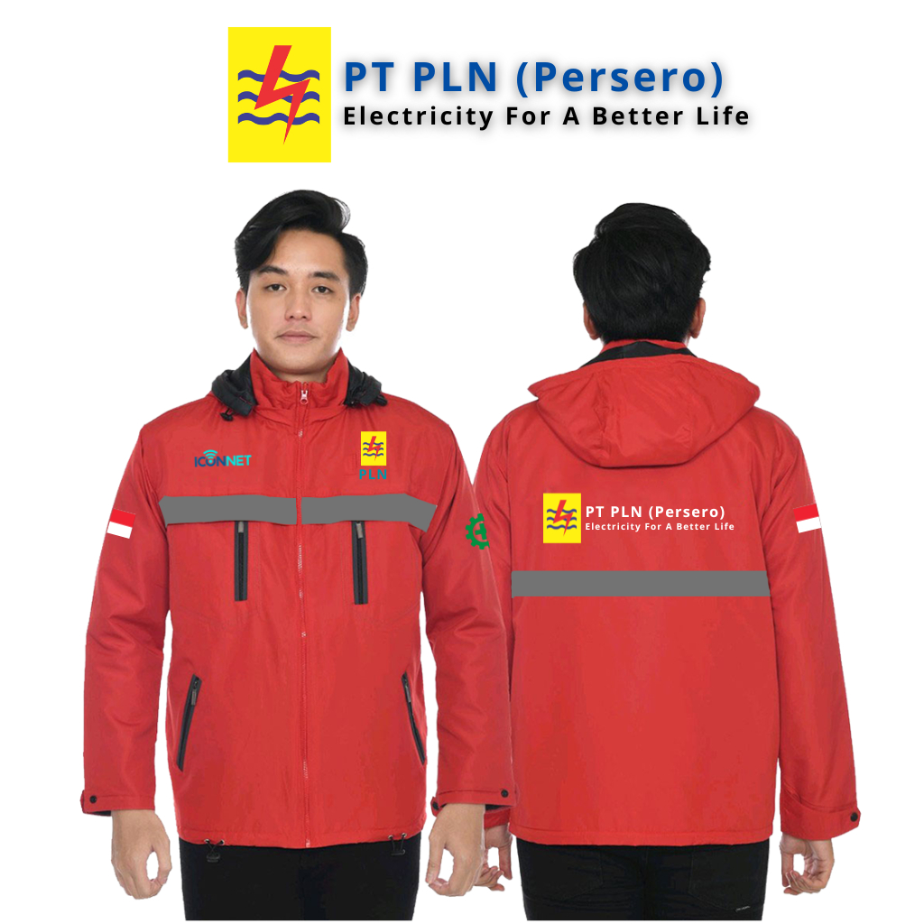 JAKET PT PLN PERSERO Scotlight Jaket Parasut Semi WF Free Nama Bisa Custom