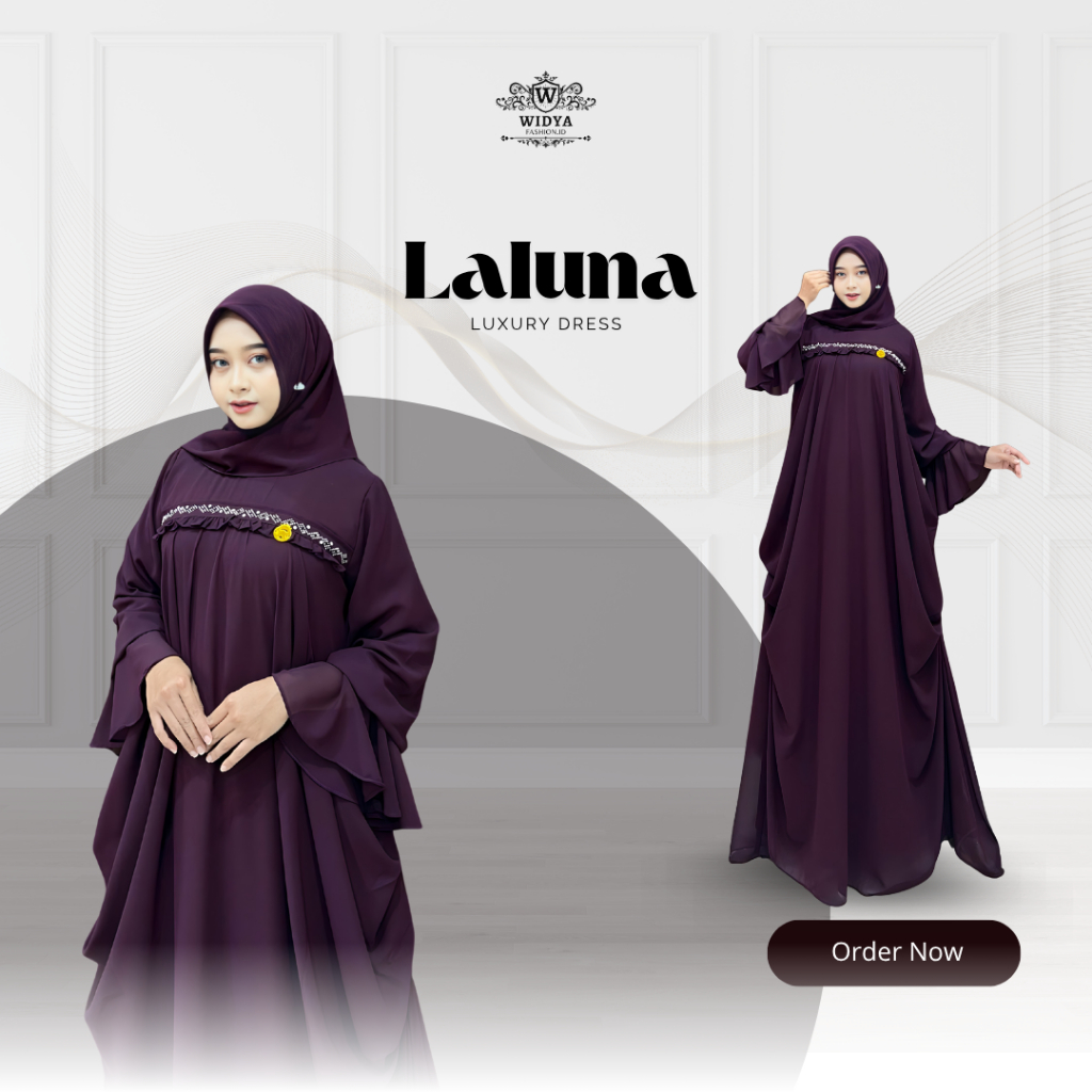 Pakaian Muslim Wanita - Gamis Dewasa - Gamis syari - Laluna Luxury Dress Ceruti By Widya Fashion.ID
