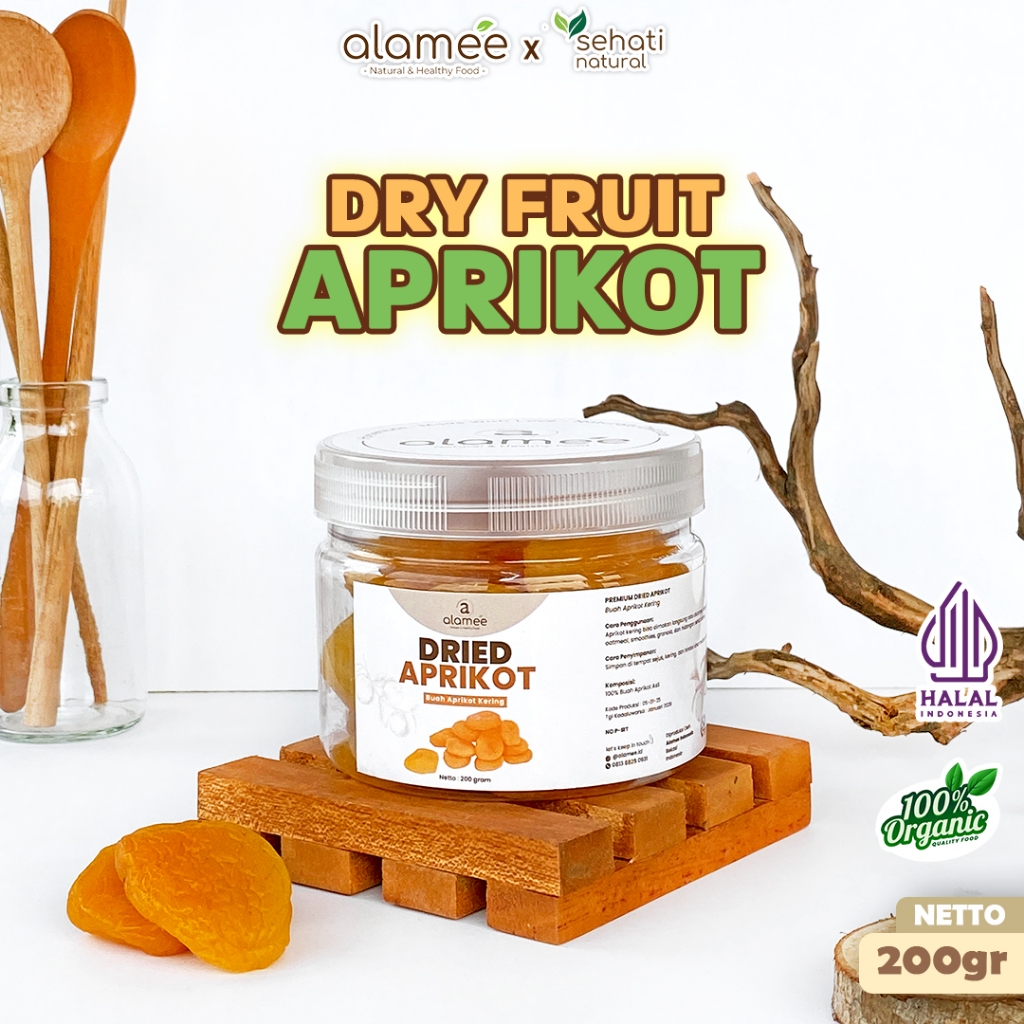 

ALAMEE Dried Apricot Buah Aprikot Kering Dried Fruit Apricots Tanpa Biji Cemilan Buah Sehat 200gr