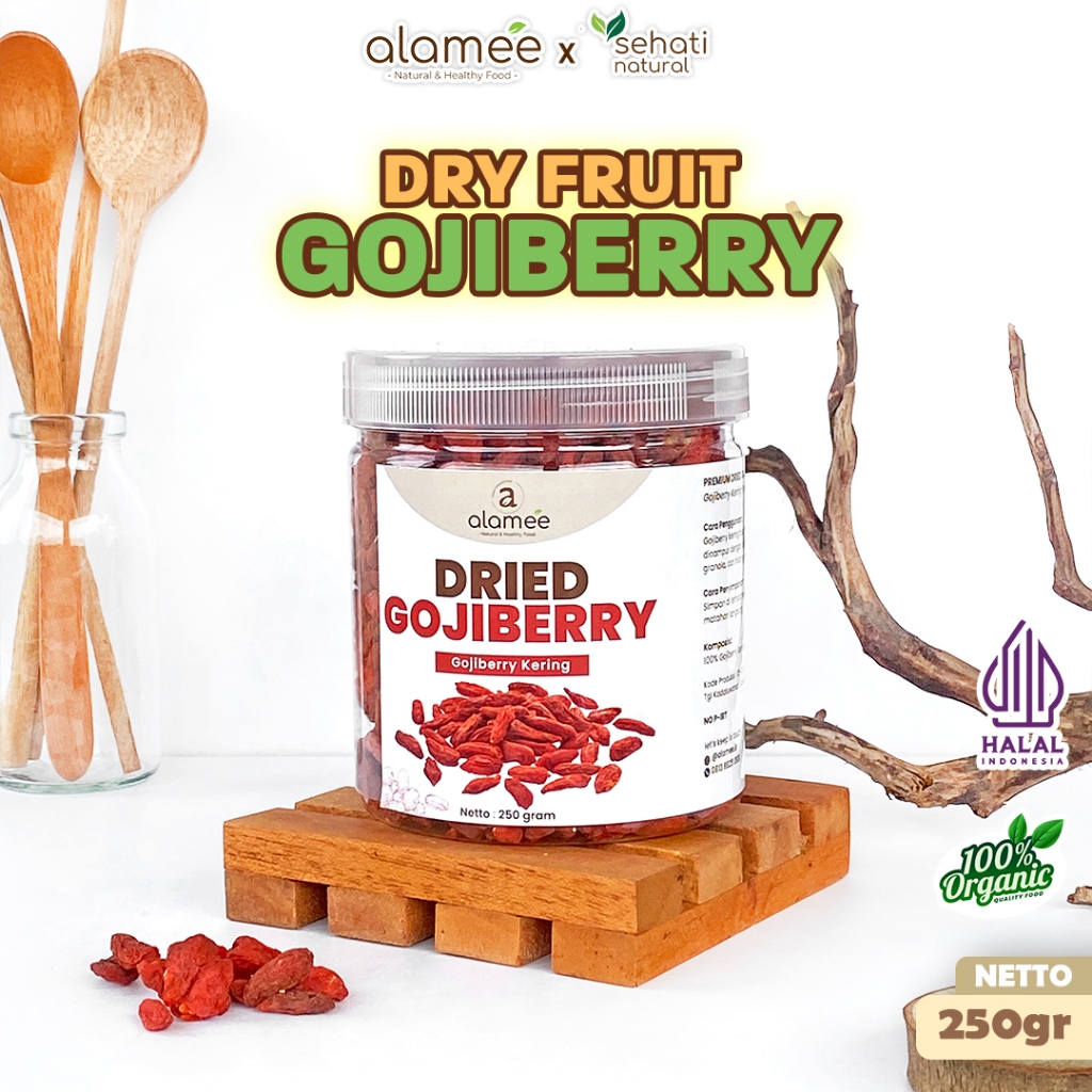 

ALAMEE Gojiberry Kering Cemilan Buah Sehat Rendah Kalori Dried Gojiberry Buah Kici Kering 250gr