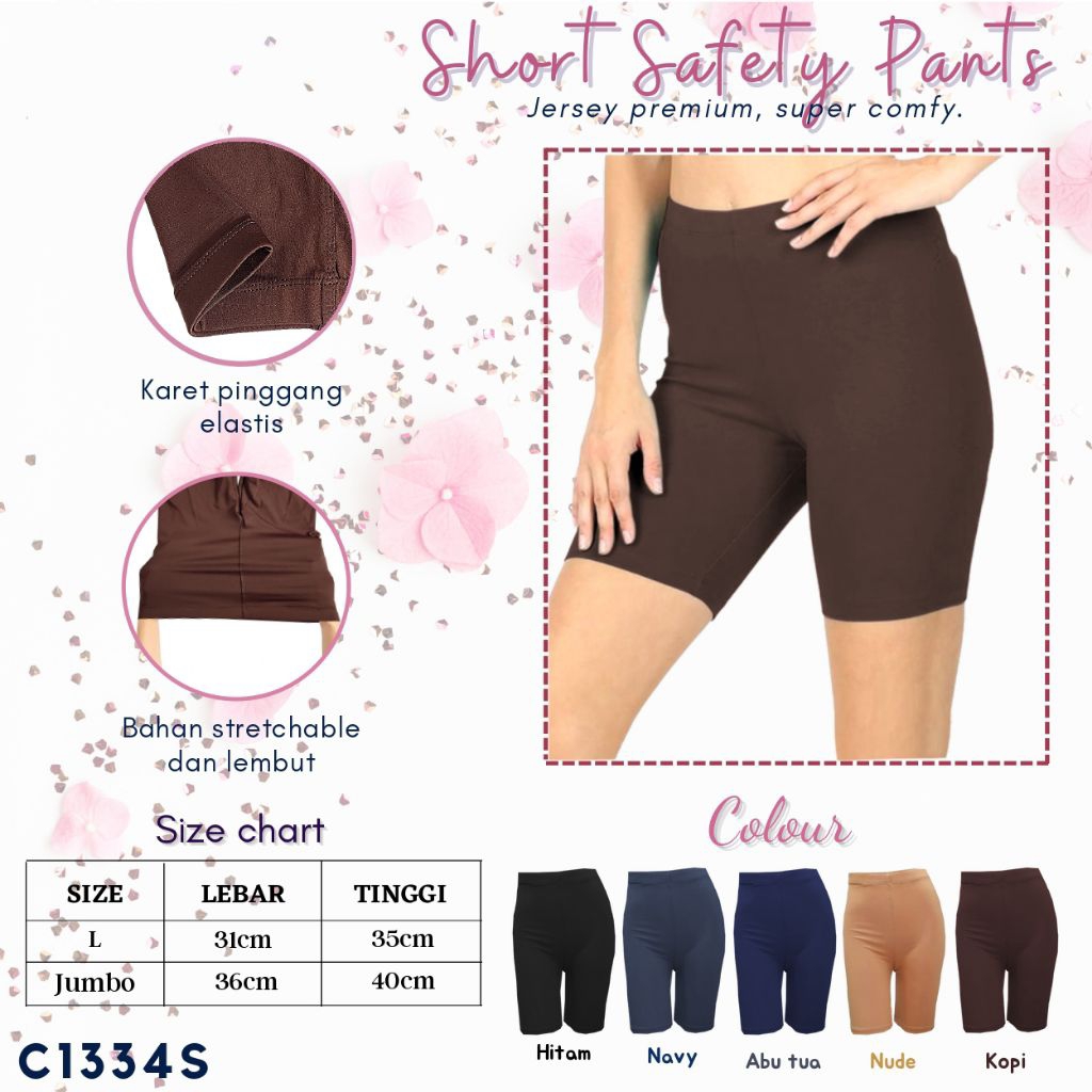 Pop Dewasa Wanita Celana Short, Bahan Spandex - Safety Pants Legging Chelyne C1334S