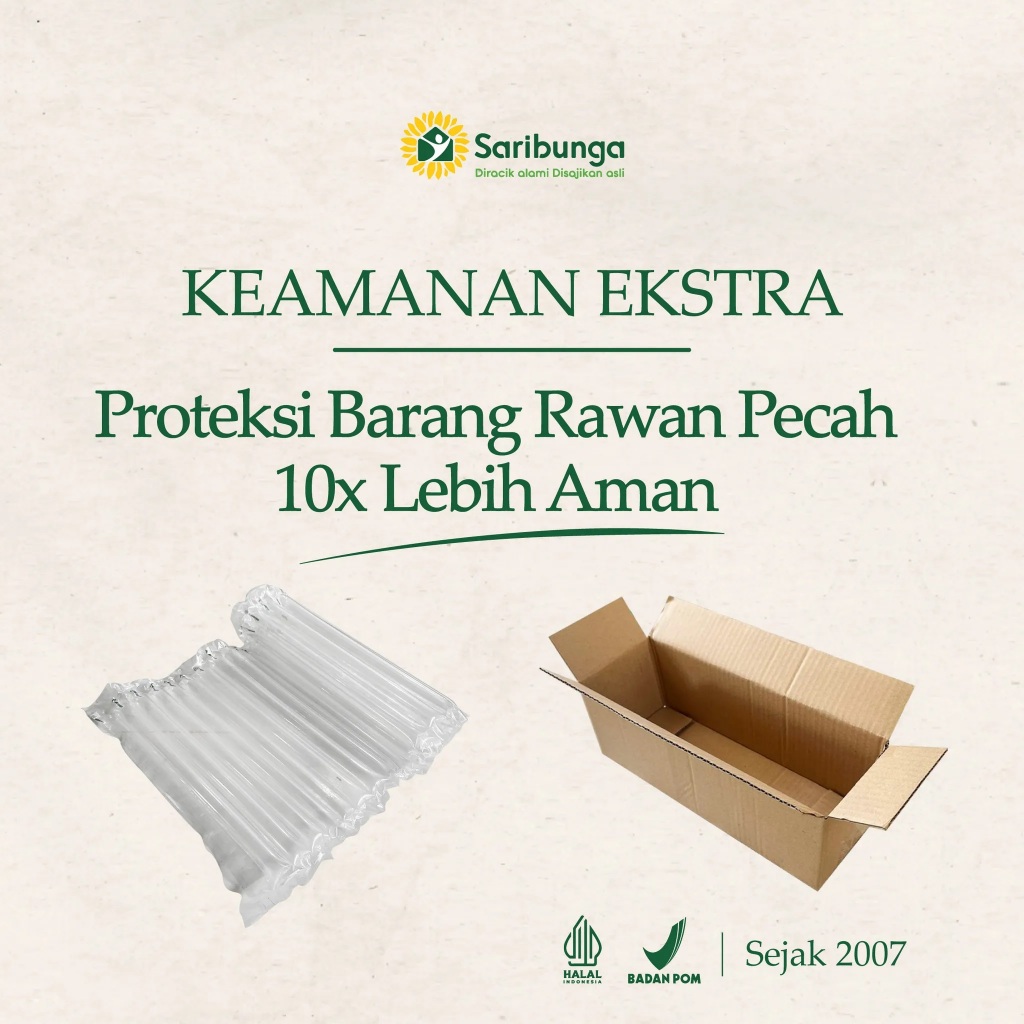 

Tambahan Packing Kardus+Bubble Wrap Udara 10x lipat lebih aman - Toko Madu Dan Herbal Saribunga