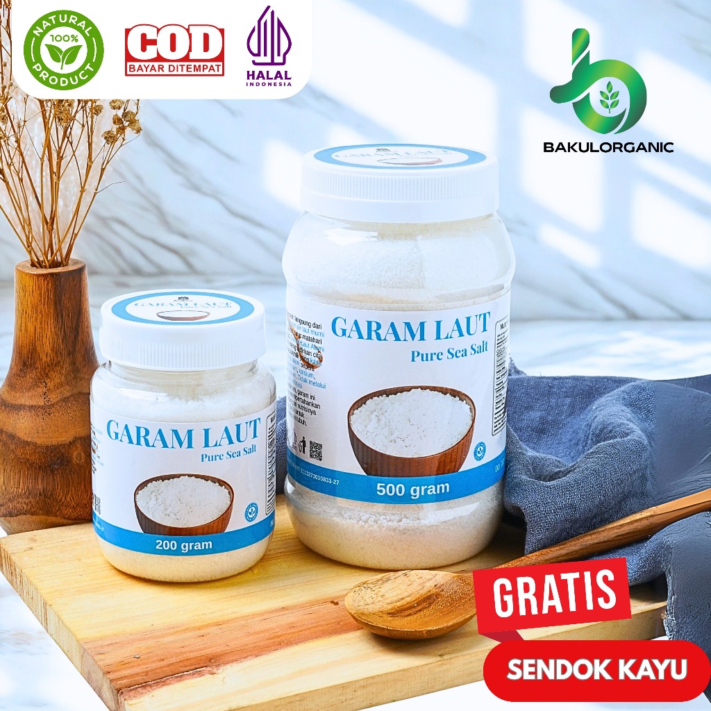 

Bakulorganic Garam Laut Alami 100% Original Premium Tanpa Pengawet