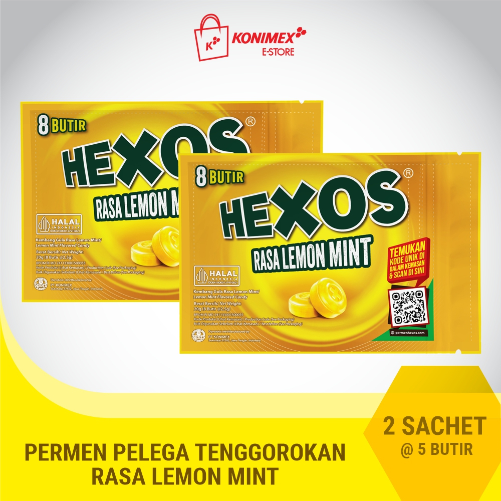 

Hexos Lemon isi 8 butir (2 pouch)