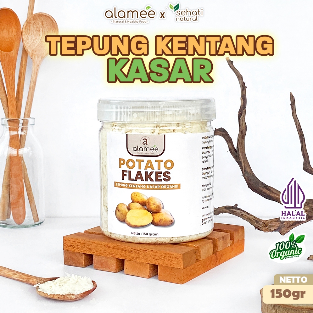 

ALAMEE Tepung Kentang Serpih Potato Flakes Premium Tepung Kentang Kasar PREMIUM 150gr