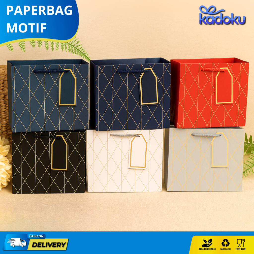 

Paper bag Kado Hampers / Paperbag Motif Tebal Ukuran Besar Kecil / Tas Kado Motif Simple Kotak Ultah