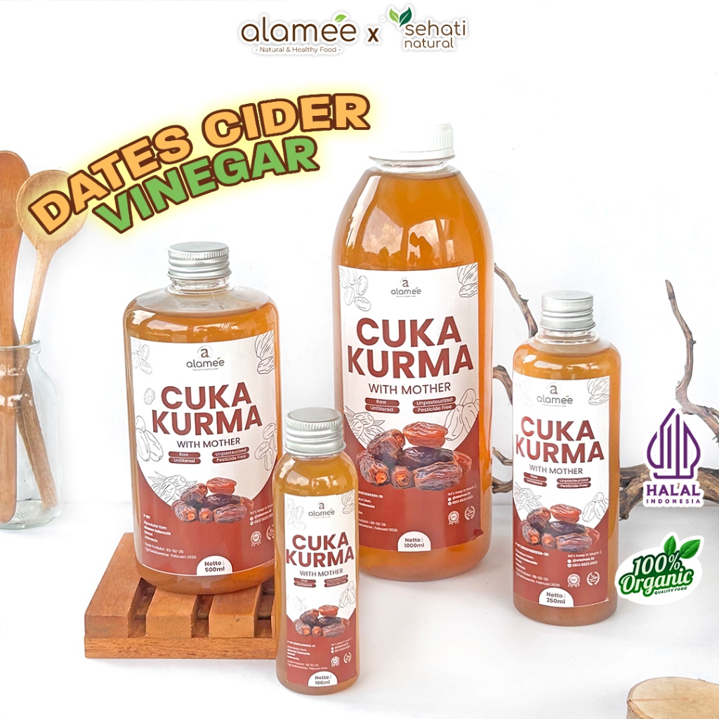 

ALAMEE Cuka Kurma With Mother Original Dates Cider Vinegar Fermentasi Probiotik Herbal