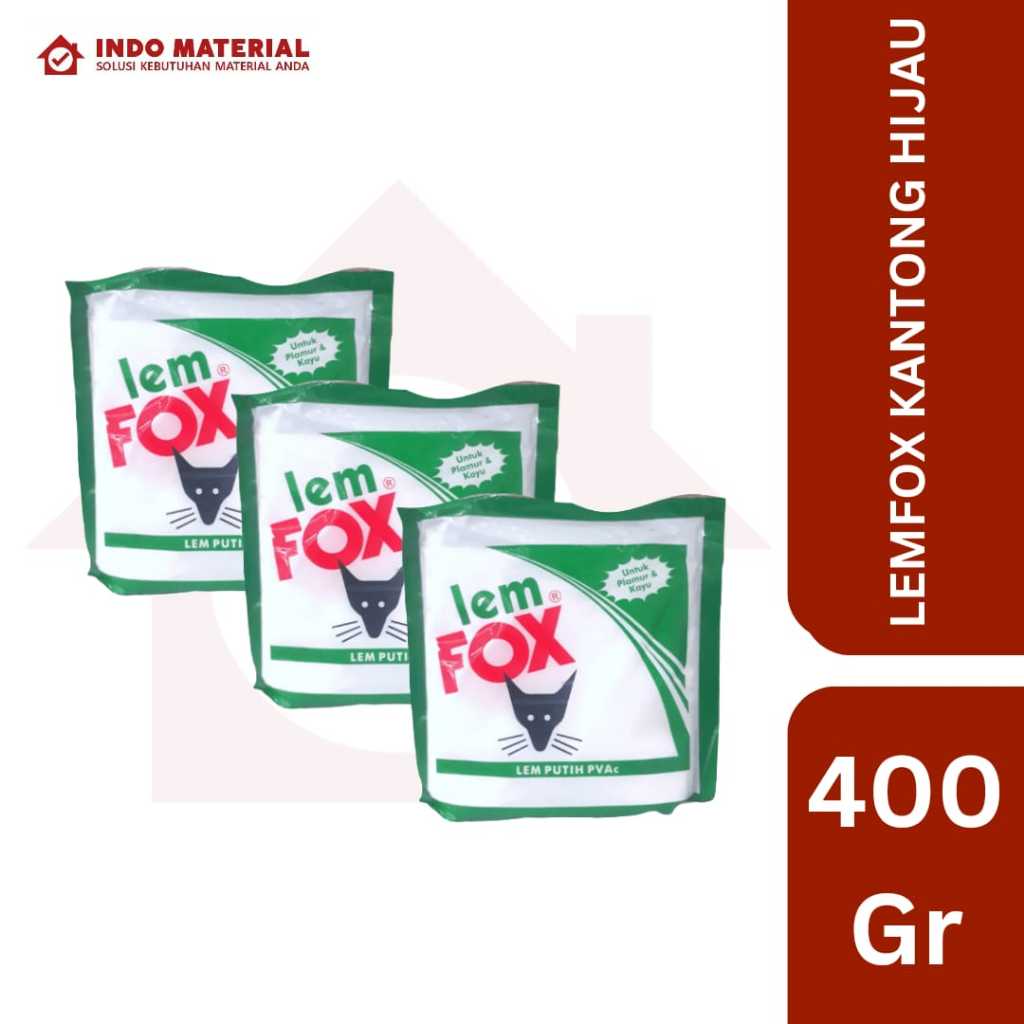 

(1 Pcs) Lem Fox PVAc Kantong Hijau 400 gr