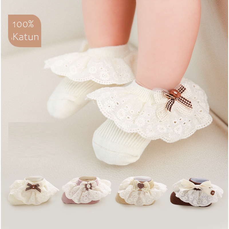 KAOS KAKI BAYI LUCU / KAOS KAKI BAYI PEREMPUAN HALUS / KAOS KAKI ANAK PEREMPUAN