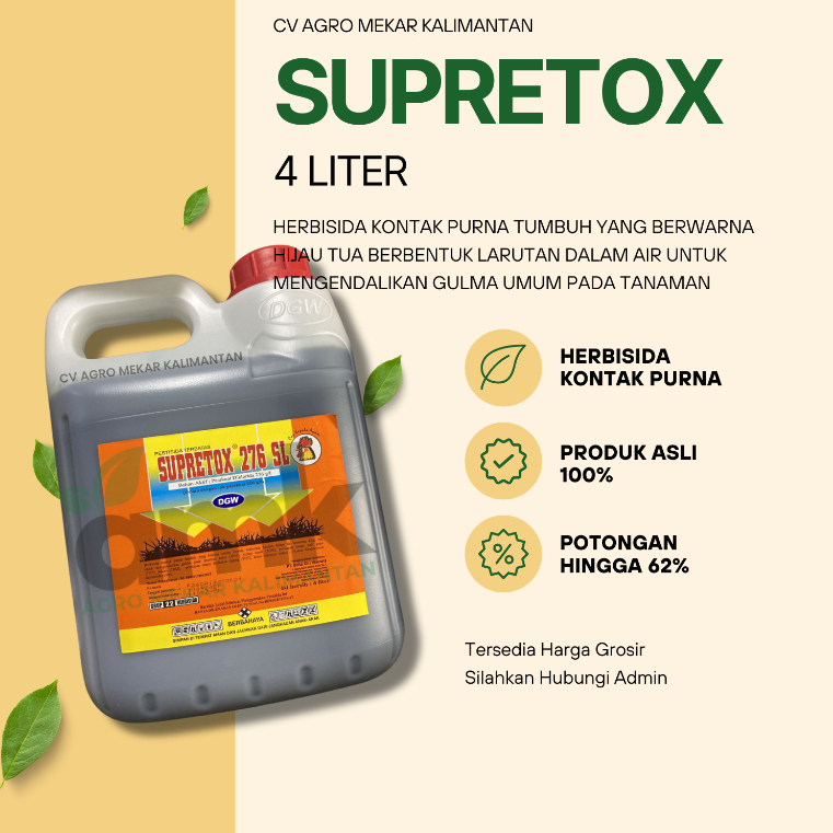 Supretox Racun Rumput Gulma Kebun Sawit 4 Liter
