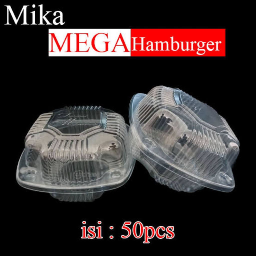 mika burger plastik isi 50 pc merk MEGA