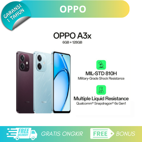 Oppo A3X 6/128GB - CPU: Qualcomm Snapdragon - 45W SUPERVOOC 2.0