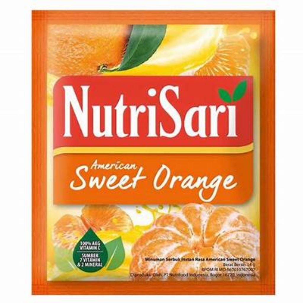 

Nutrisari American Sweet Orange 40S 14g 1dus isi 18x40s