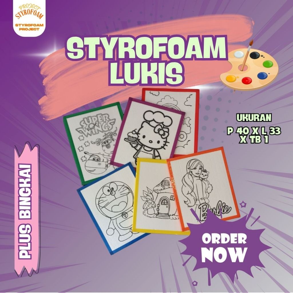 

Styrofoam Lukis | Bingkai Lakban | Styrofoam Mewarnai | Ukuran 33x40x1cm |Termurah | best seller