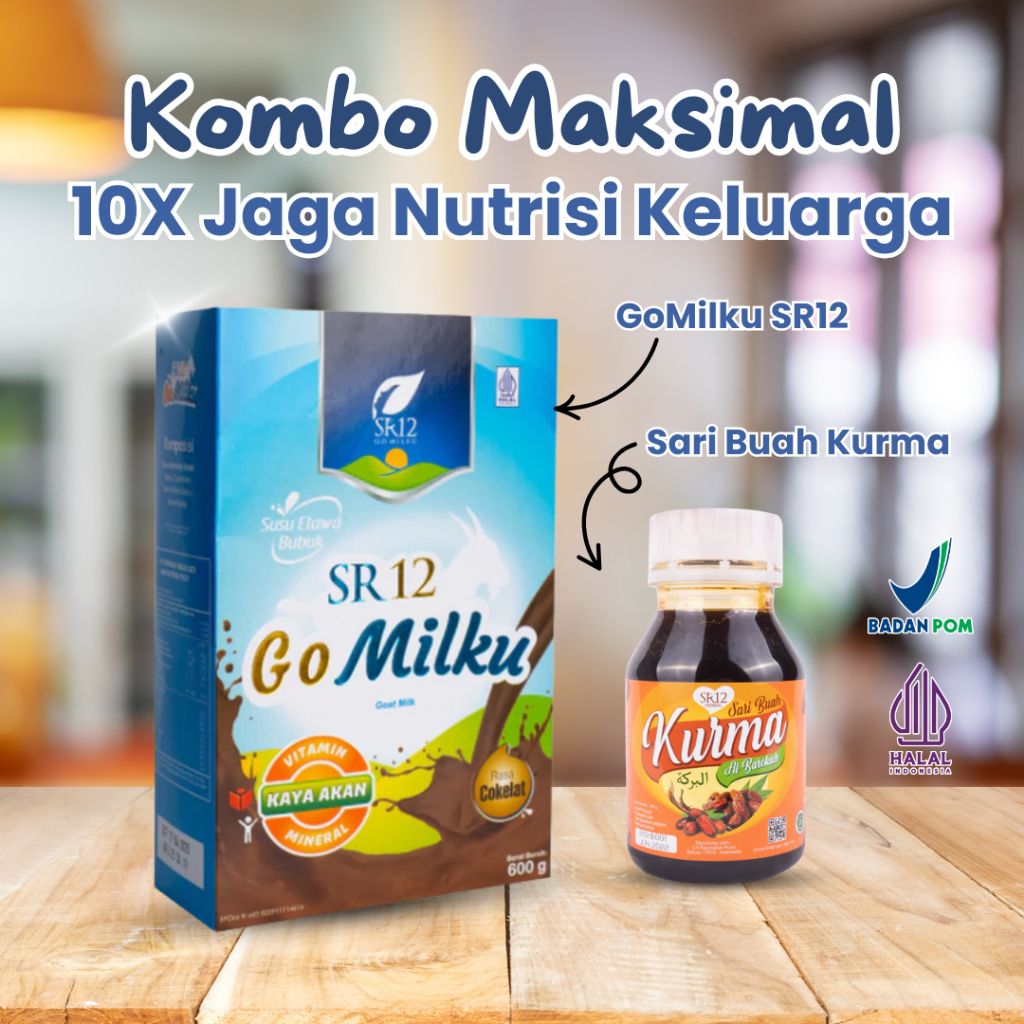 

Susu Gomilku SR12 + Sari Buah Kurma Paket Bundling Sehat Susu kambing etawa Gomilku Sari Buah Kurma