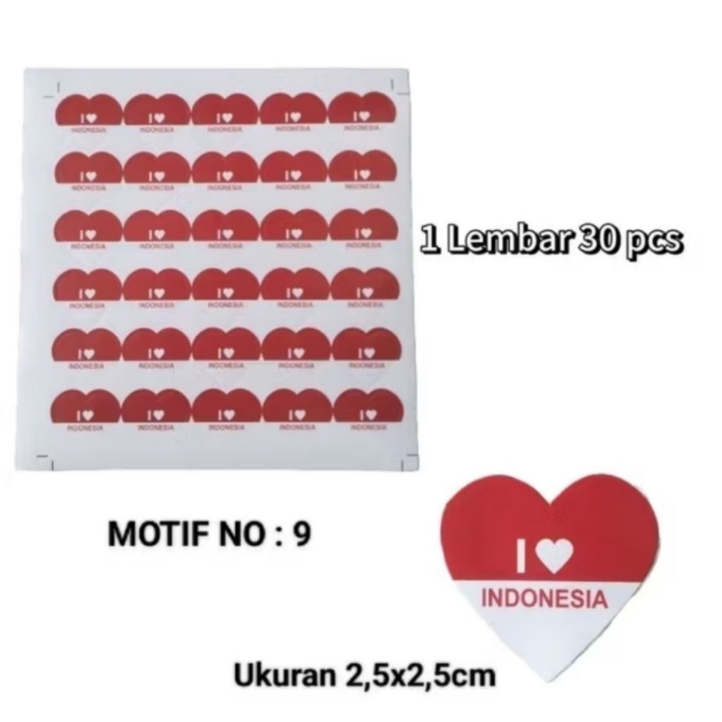 

stiker tempelan pipi Agustusan 1 lembar isi 32 pcs