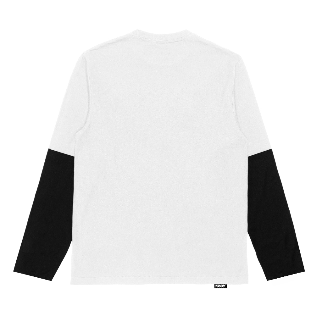 Troy Company Double Sleeve Double Layer Vintage Longsleeve White Black Loud Meow DSD 3232