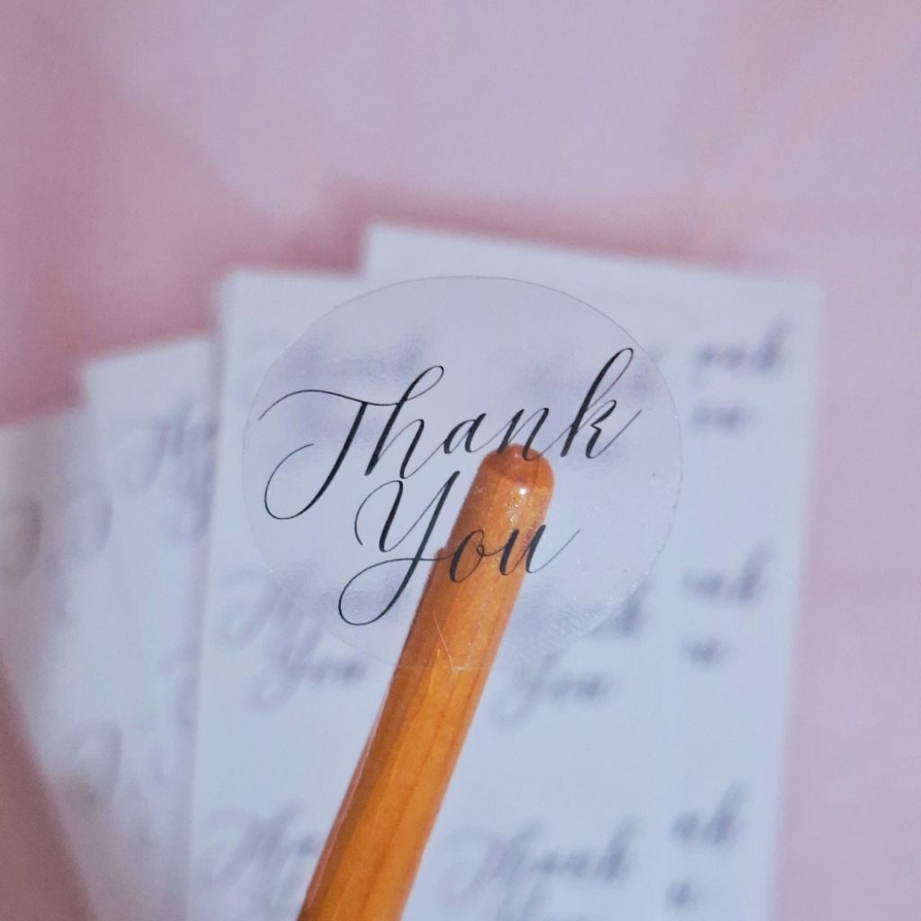 

STIKER BULAT THANKYOU TRANSPARAN 3CM