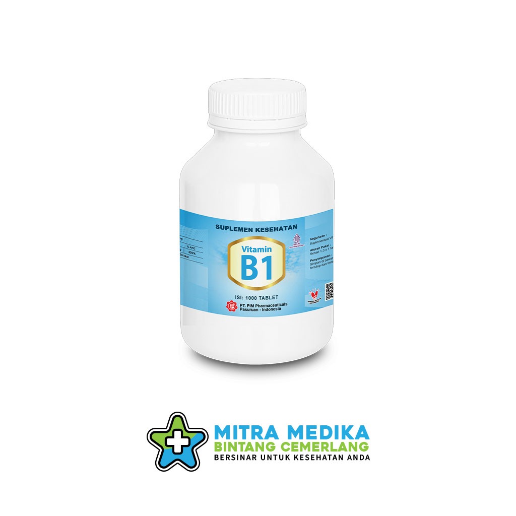 VITAMIN B1 PIM BOTOL BESAR SUPLEMEN KESEHATAN  (1 BOTOL@1000 TABLET)