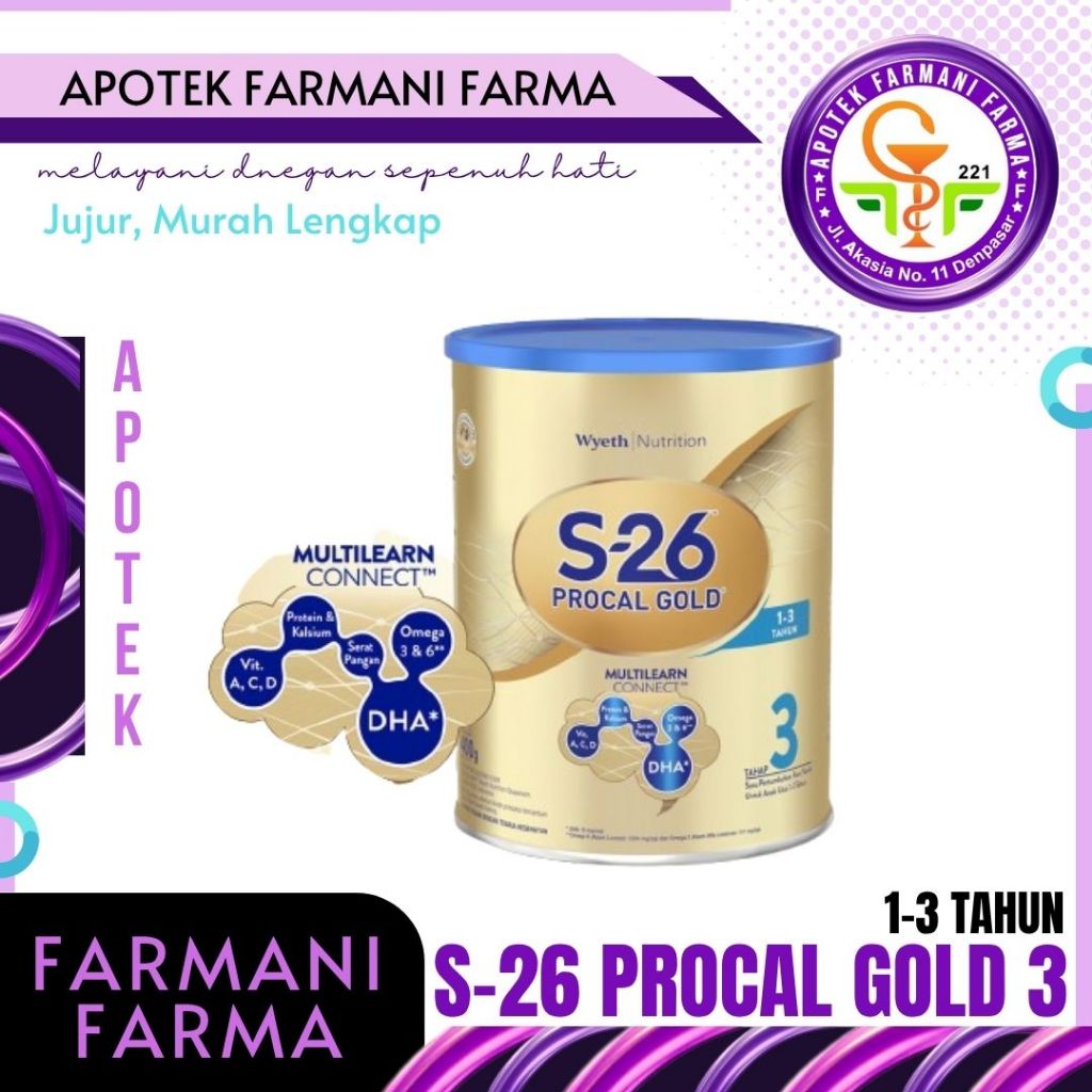 SUSU S-26 PROCAL GOLD TAHAP 3 (USIA 1-3 TAHUN) 400 GRAM / S26 PROCAL GOLD 3 / SUSU FORMULA